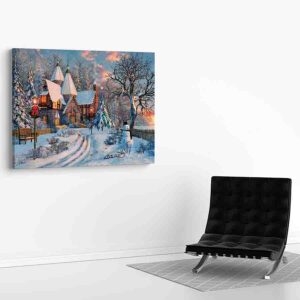 Pinturas navideñas en canvas Paisajes 001