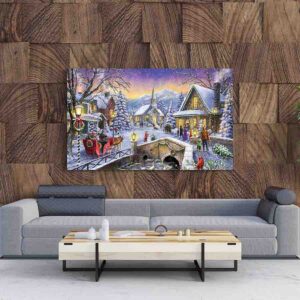 Pinturas navideñas en canvas Villa Navideña 002