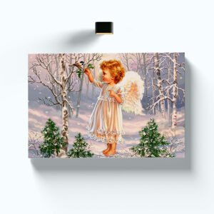 Pintura navideña en canvas Angeles 002