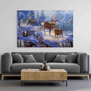 Cuadros decorativos navideños en canvas Renos 002