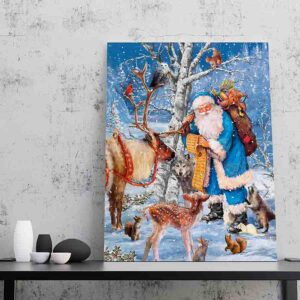 Pintura navideña en canvas Santa 002