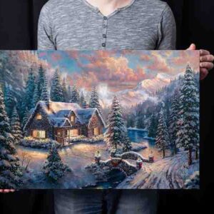 Pintura de navidad decorativa Villa Navideña 003