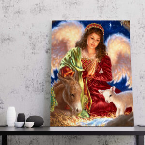 Pinturas navideñas en canvas Angeles 003