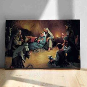 Pinturas navideñas en canvas Nacimientos 003