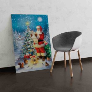 Pinturas navideñas en canvas Santa 003