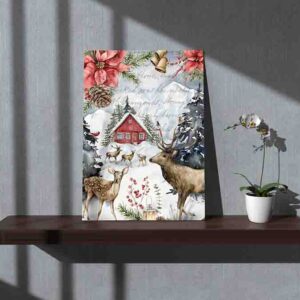 Pintura navideña en canvas Vintage 004