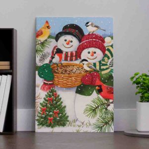 Pinturas navideñas en canvas Muñeco de nieve 004