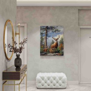 Pinturas navideñas en canvas Renos 005