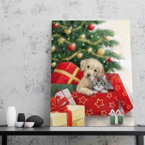 Pintura navideña en canvas Tiernos 005
