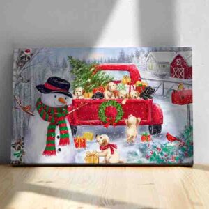 Cuadros de navidad en canvas Muñeco de nieve 006