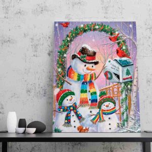 Cuadros decorativos navideños en canvas Muñeco de nieve 007