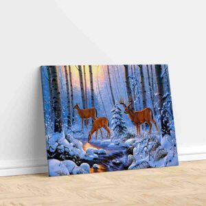 Cuadros de navidad en canvas Renos 007