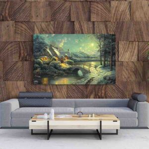 Pinturas navideñas en canvas Villa Navideña 007