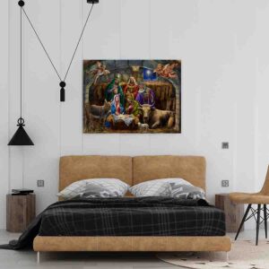 Pintura navideña en canvas Nacimientos 008