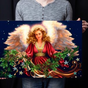 Pintura navideña en canvas Angeles 008