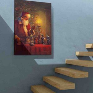 Pintura navideña en canvas Santa 008