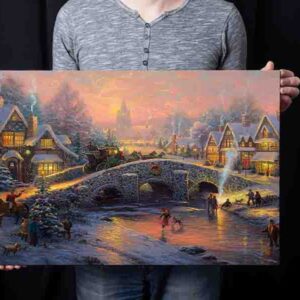 Pintura de navidad decorativa Villa Navideña 008