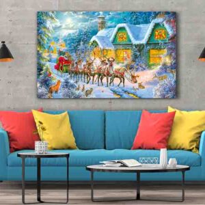 Pintura navideña en canvas Vintage 010