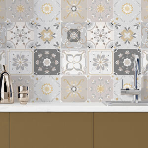 Azulejos adhesivos para cocina 10pz Marfil