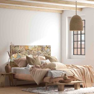 Cabezal de cama de madera estilo De Piedras Mod.3