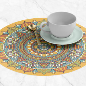 Mantel Para Mesa Redondo Mandalas MOD. Turquesa