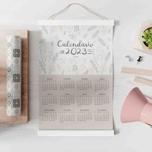 Calendario completo decorativo Castaña