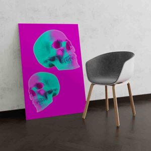 Hermoso Cuadro decorativo 2 Calaveras neón