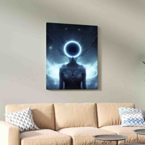 Radiante Cuadro moderno Angel futurista neón azul