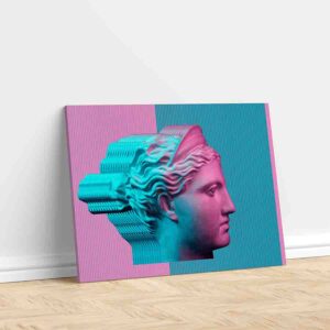 Pintura Arte vaporwave griego rosa aesthetic