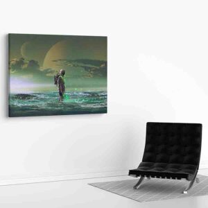 Pintura moderna Astronauta en el mar ilustración digital