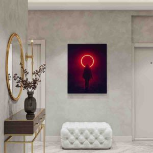 Fascinante Cuadro minimalista Bruja neón roja