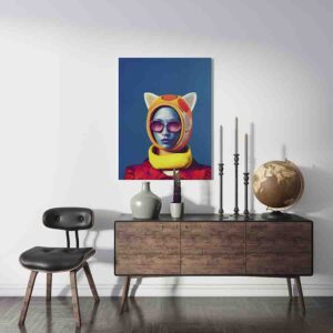 Agradable Cuadro decorativo moderno Cat gril retro