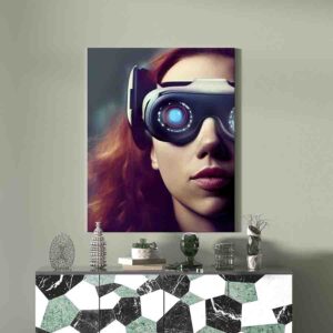 Cuadro decorativo para sala Chica en realidad virtual