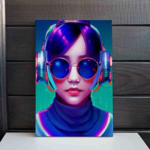 Cuadro para recamaras modernas Chica gamer retrofuturista
