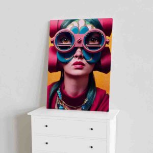 Cuadro moderno para sala Chica groovy ojos de lupa