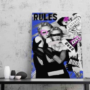 Divino Pintura sala moderna Chica punk rock collage