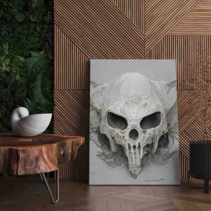 Inigualable Cuadro para decorar Cráneo blanco gamer