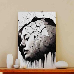 Alucinante Cuadro Escultura de piedra rostro de mujer