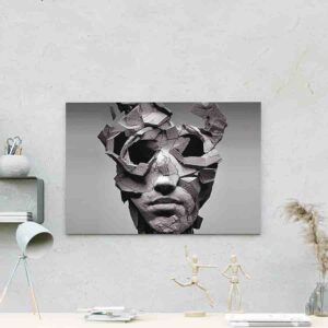 Increíble pintura moderna Escultura rostro de piedra
