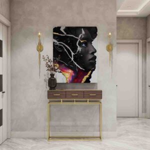 Venta de Cuadro hombre negro con dorado abstracto