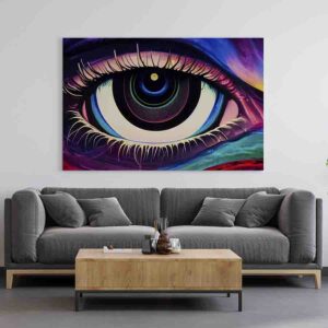 Cuadro moderno para sala Mirada Psicodelica colorida