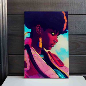 Práctica Pintura de recamara Mujer afro futurista