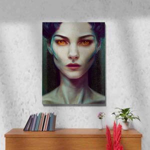 Pintura moderna Mujer anfibio ilustración azul