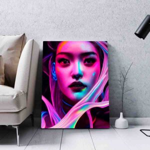 Impresionante Cuadro para decorar Mujer de neón