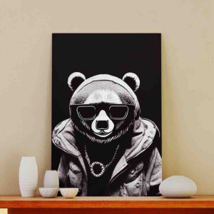 Inigualable Cuadro elegante Panda hipster street art