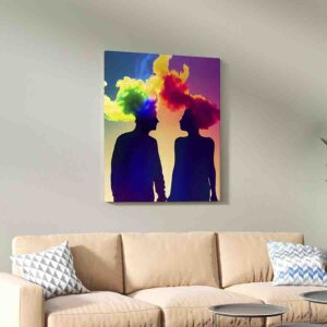 Innovadora Pintura para habitación Pareja humo colorida