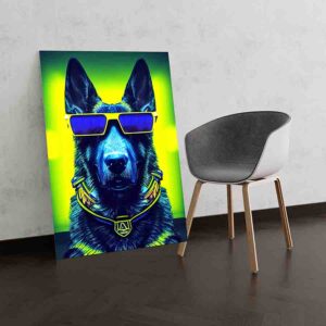 Conceptual Cuadro para sala pequeña Perro neón gangsta