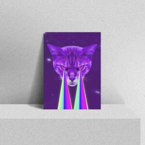 Cuadro para comedor Puma psicodelico con rayo laser