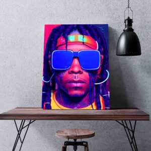 Extraordinario cuadro Rasta neón
