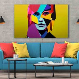 Armonioso Cuadro bonito Rostro mujer pop art